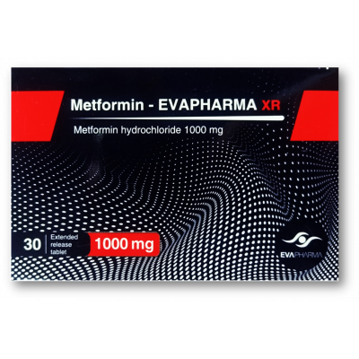 METFORMIN EVAPHARMA XR 1000 MG ( METFORMIN HYDROCHLORIDE ) 30 EXTENDED-RELEASE TABLETS